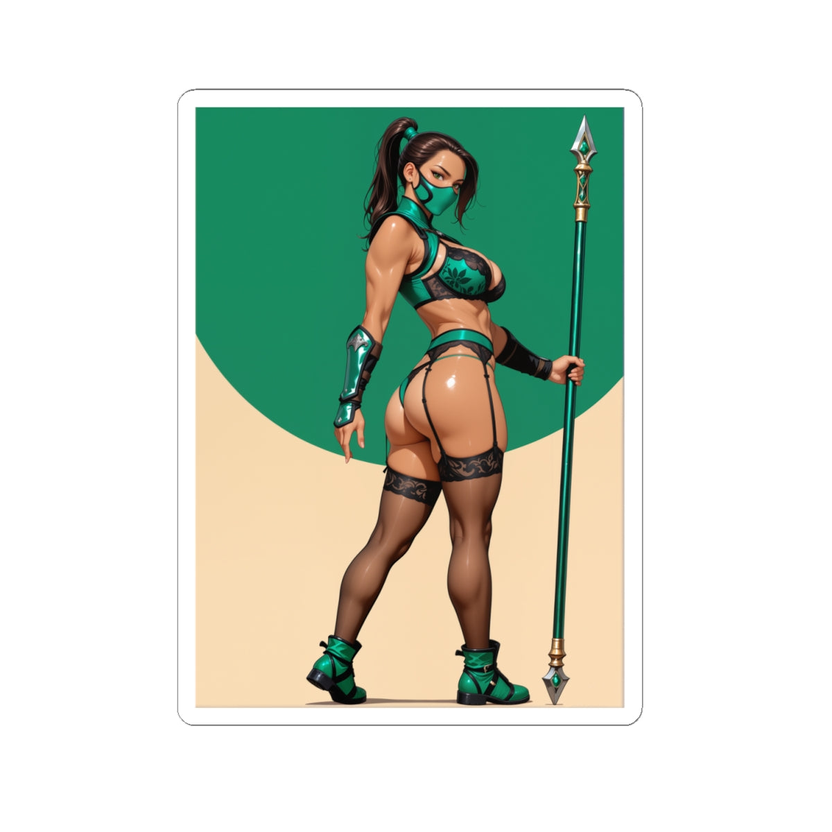 Jade-Aufkleber – Mortal Kombat Vinyl-Aufkleber für Laptops, Notizbücher und Innendekoration