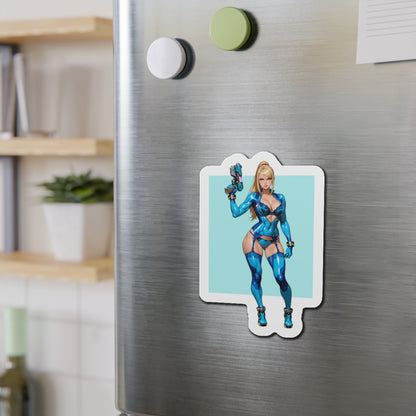 Samus Aran Weltraumjäger-Magnet – Anime-Sci-Fi-Mädchen-Kühlschrankmagnet, Gamer-Deko
