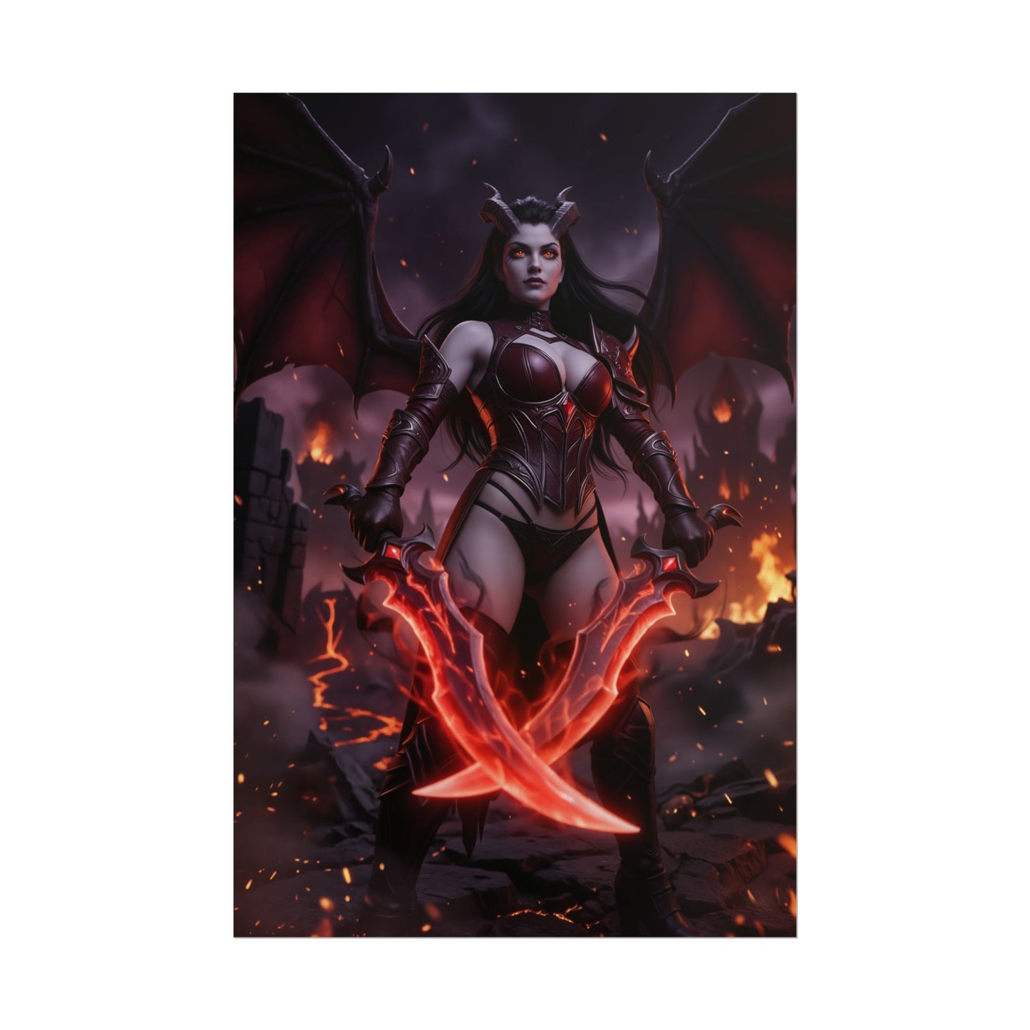 Queen of Pain Dota 2 Poster, Dota 2 Wall Art Print, Demon Girl Decor, MOBA Game Wall Art, Gamer Gift