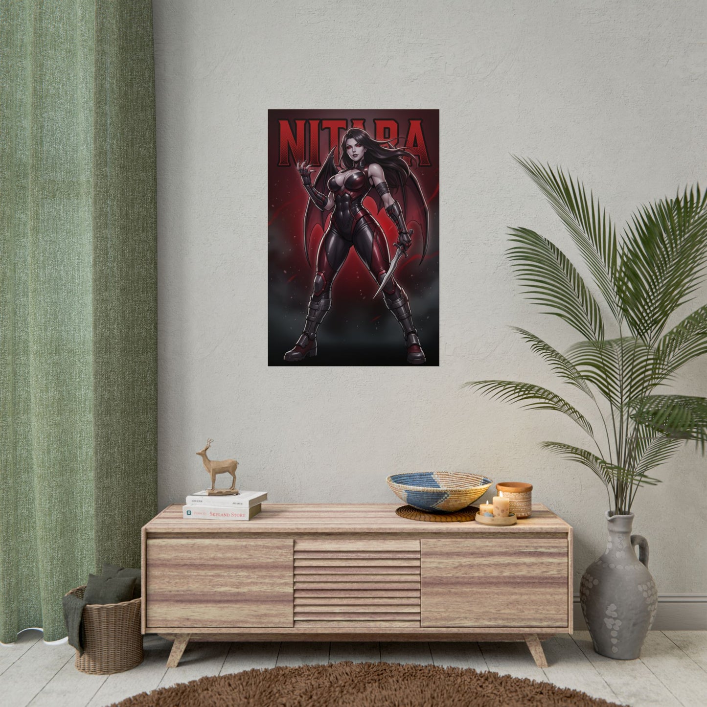 Nitara Mortal Kombat Poster, Mortal Kombat Wall Art, Vampire Girl Print, Fighting Game Wall Art, Gamer Gift