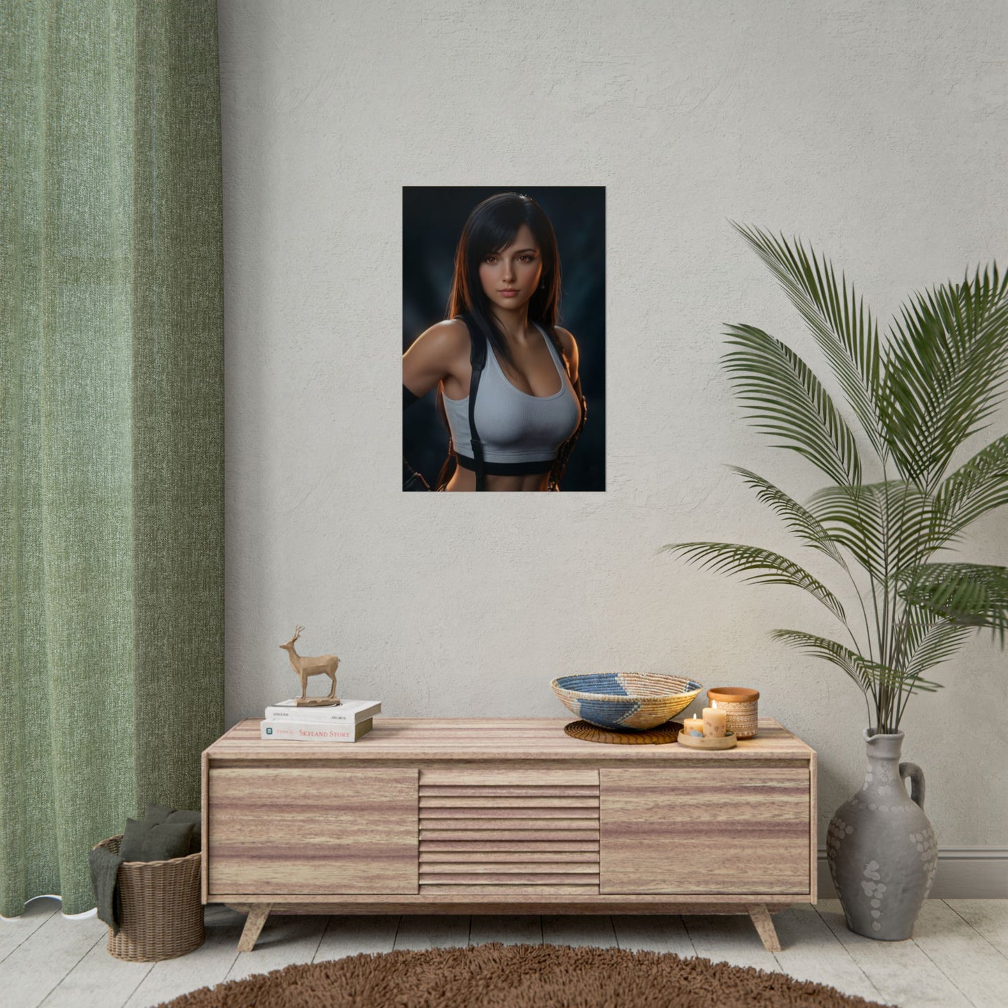 Tifa Lockhart Poster, Final Fantasy VII Art Print, Iconic RPG Fighter - poster of Tifa in confident pose for gaming room decor