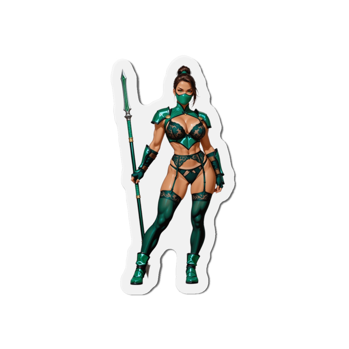 Магніт на холодильник із нефритовою тематикою Mortal Kombat – аніме-дівчина-воїн, декор для геймерів