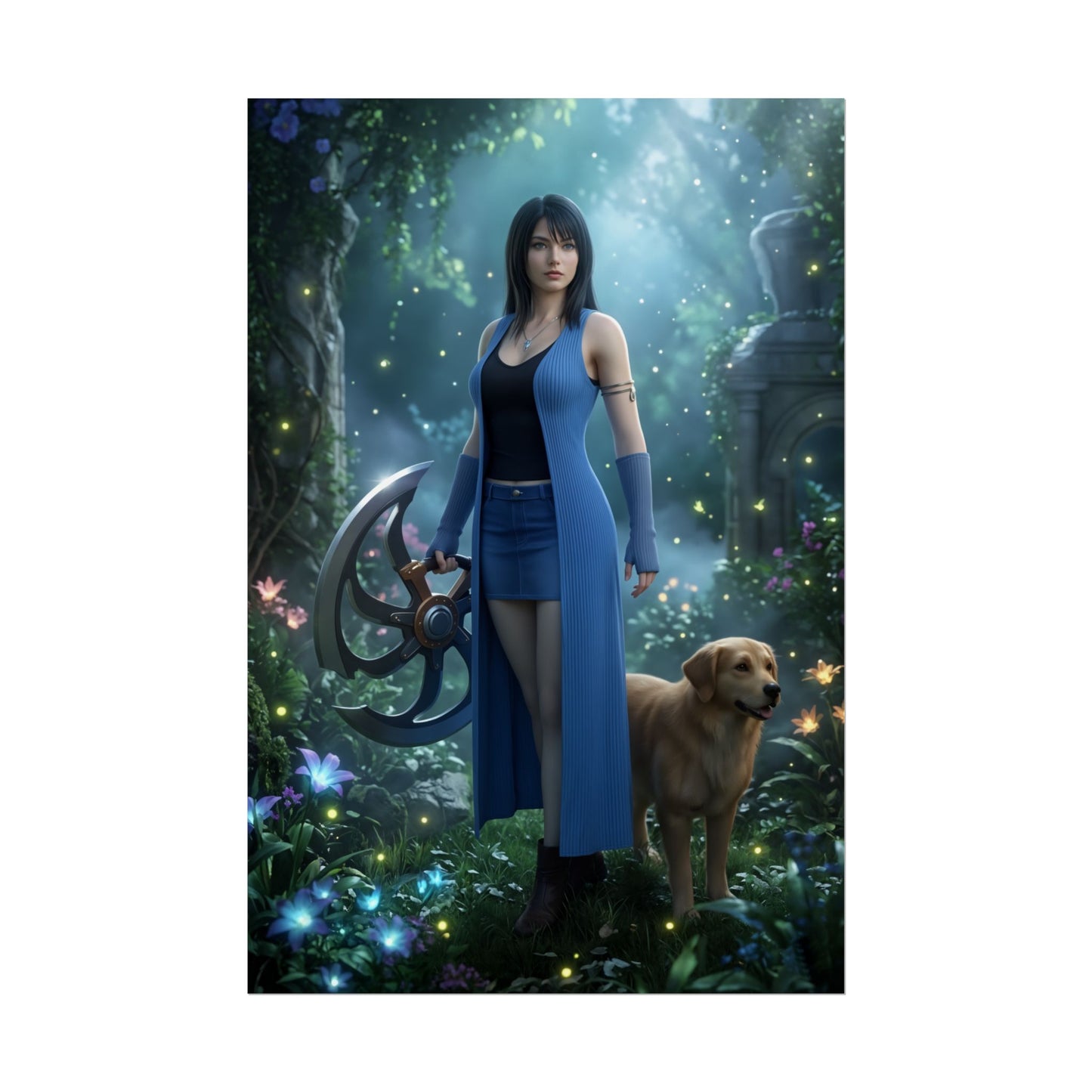 Rinoa Heartilly Poster – Final Fantasy Wall Art Print, Iconic RPG Heroine Decor