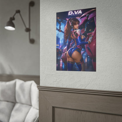 D.VA Overwatch Poster, Gaming Wall Art, Anime Print, Gamer Decor