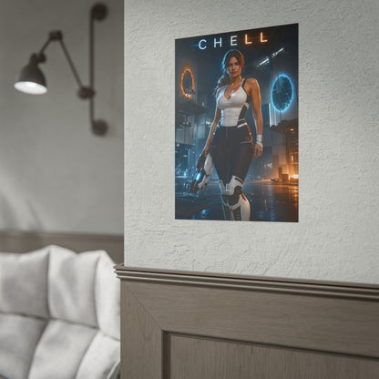 Portal Chell Poster Valve Video Game Wall Art Print
