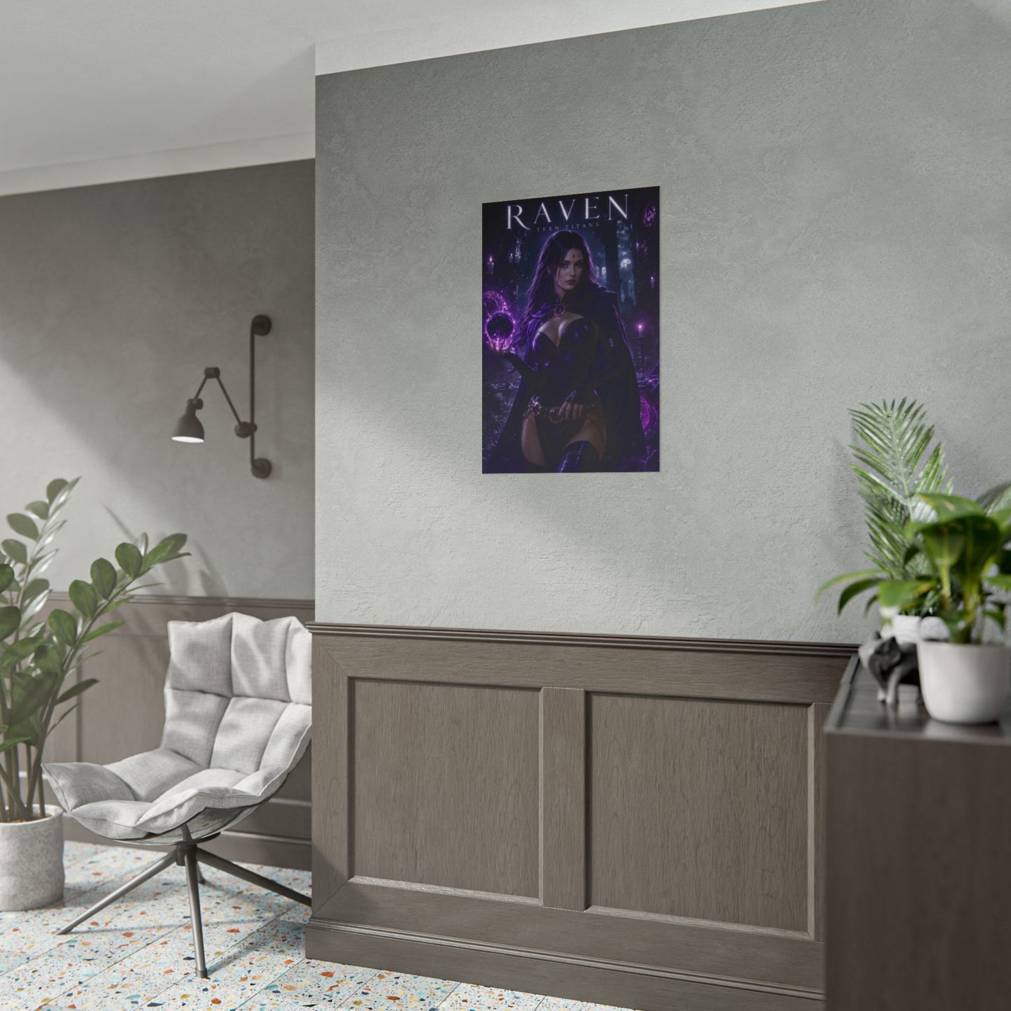 Raven Poster, Teen Titans Wall Art, DC Comics Print, Fantasy Decor