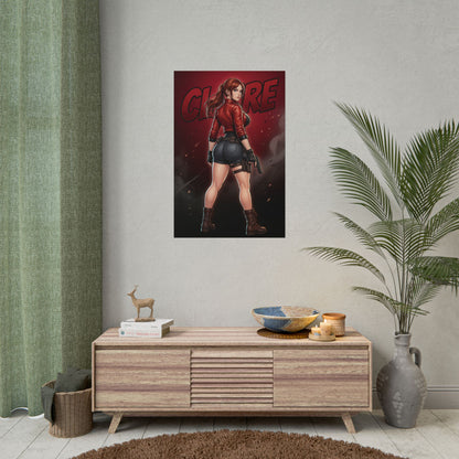 Claire Redfield Poster, Resident Evil Wall Art, Horror Game Print, Survival Action Decor, Gamer Gift Idea