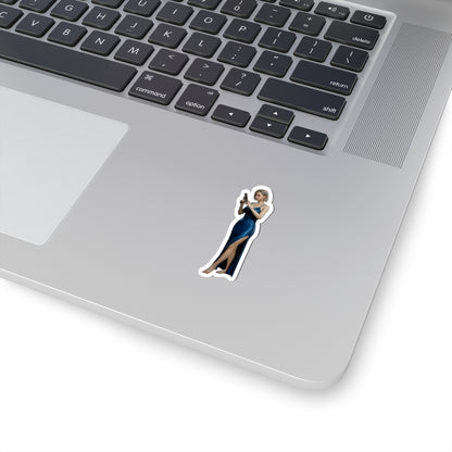 Grace Ashcroft Sticker, Resident Evil Sticker, Vinyl Wall Decor, Gift for Gamer - glossy durable vinyl laptop sticker of Grace Ashcroft in blue dress