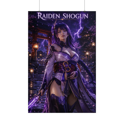 Raiden Shogun Poster, Genshin Impact Wall Art, Anime Print, Gamer Decor
