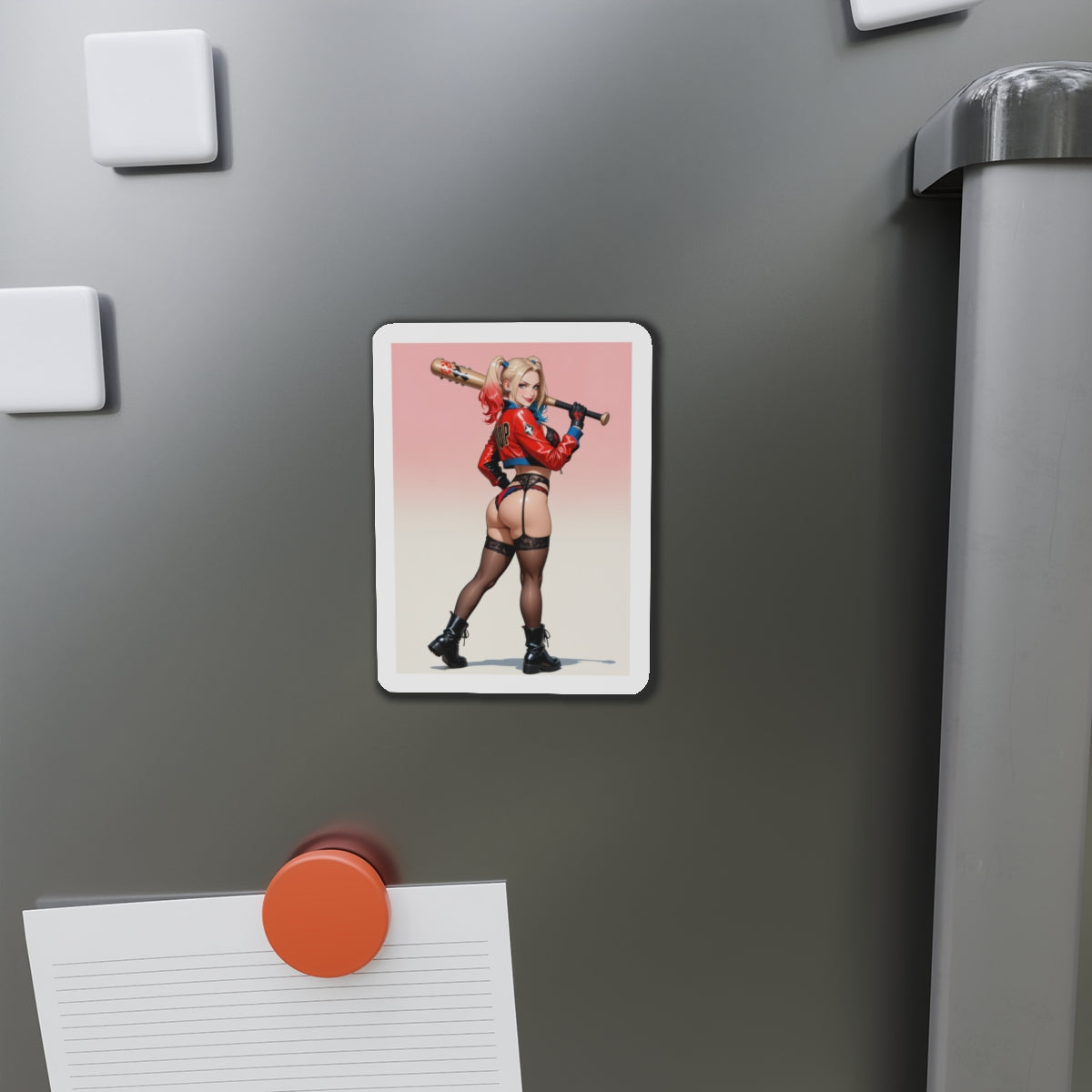 Harley-Magnet – Gothic-Anime-Comic-Magnet, Kühlschrankdeko mit heißer Schurkin