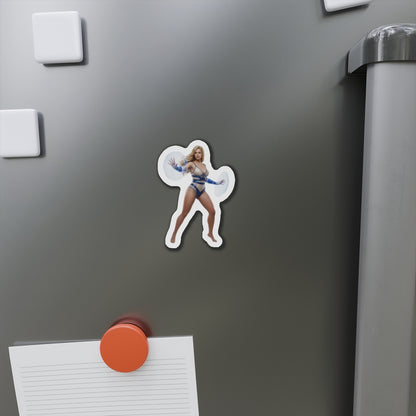 Invisible Woman Magnet – Marvel Heroine Fridge Magnet, Anime Style Decor die-cut vinyl fridge magnet showing anime-style Invisible Woman artwork