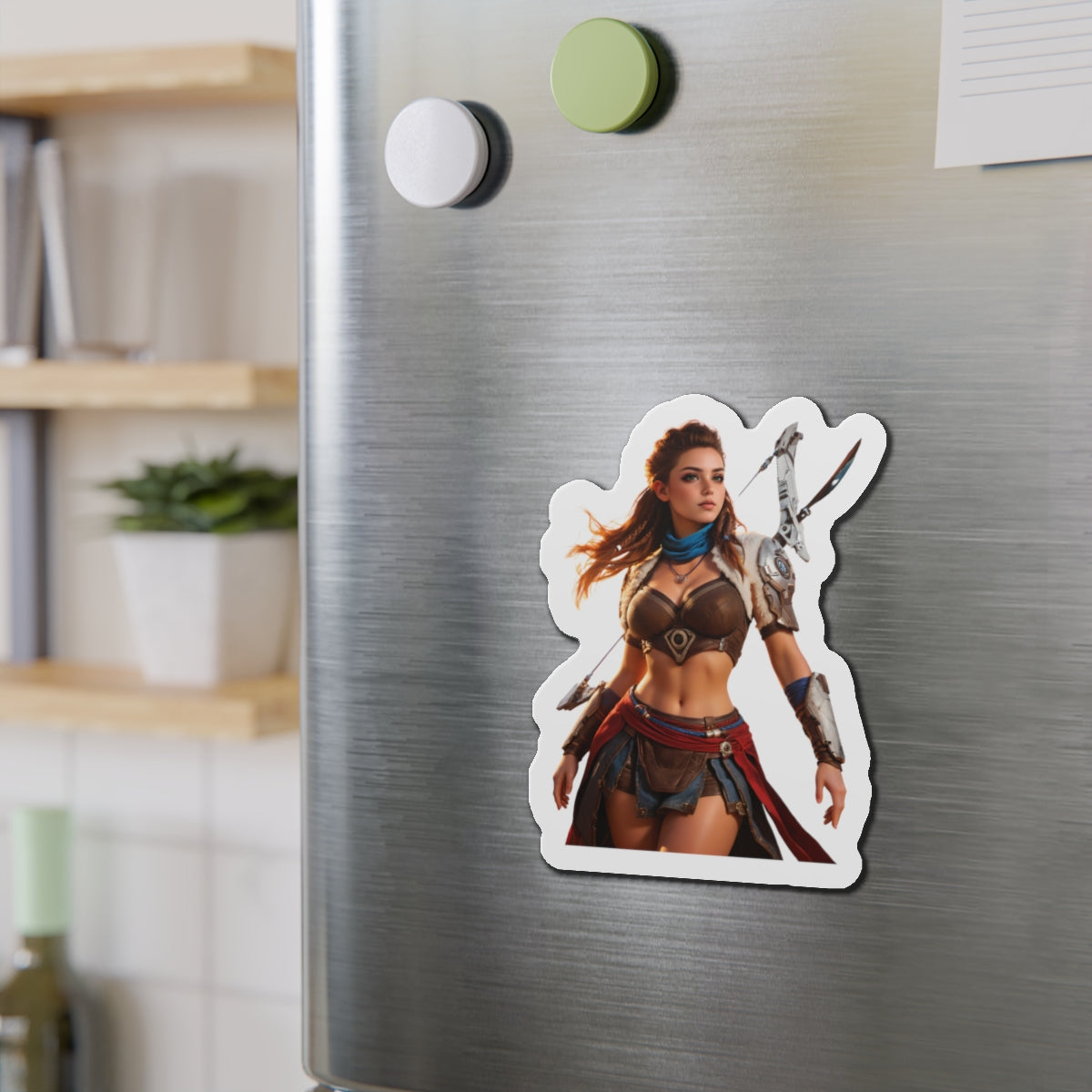 Aloy-Magnet – Horizon Gaming Kühlschrankmagnet, Fantasy-Heldin-Anime-Dekoration