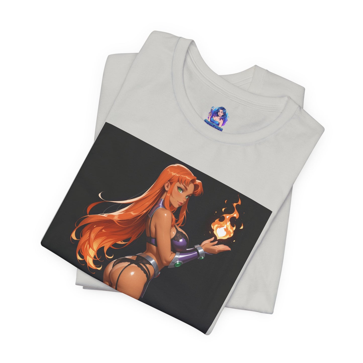 Starfire-T-Shirt mit Grafik | DC Comics-T-Shirt für Otakus und Cosplay-Fans | Sexy Alien-Heldin-Shirt