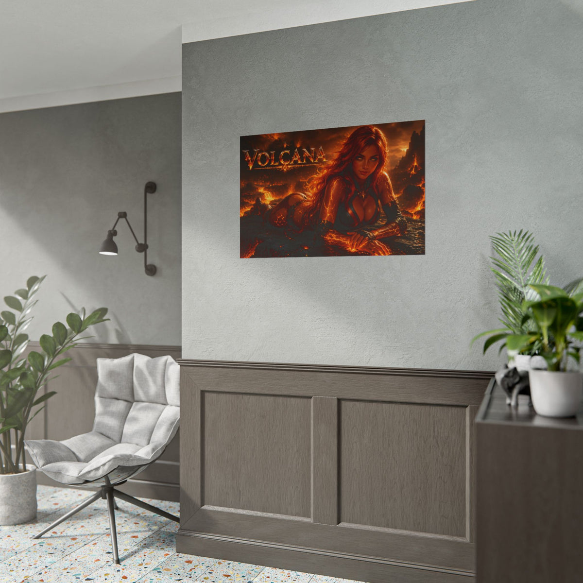 Comic Wall Art Volcana Poster Heroine Room Decor Collectible Character Print
