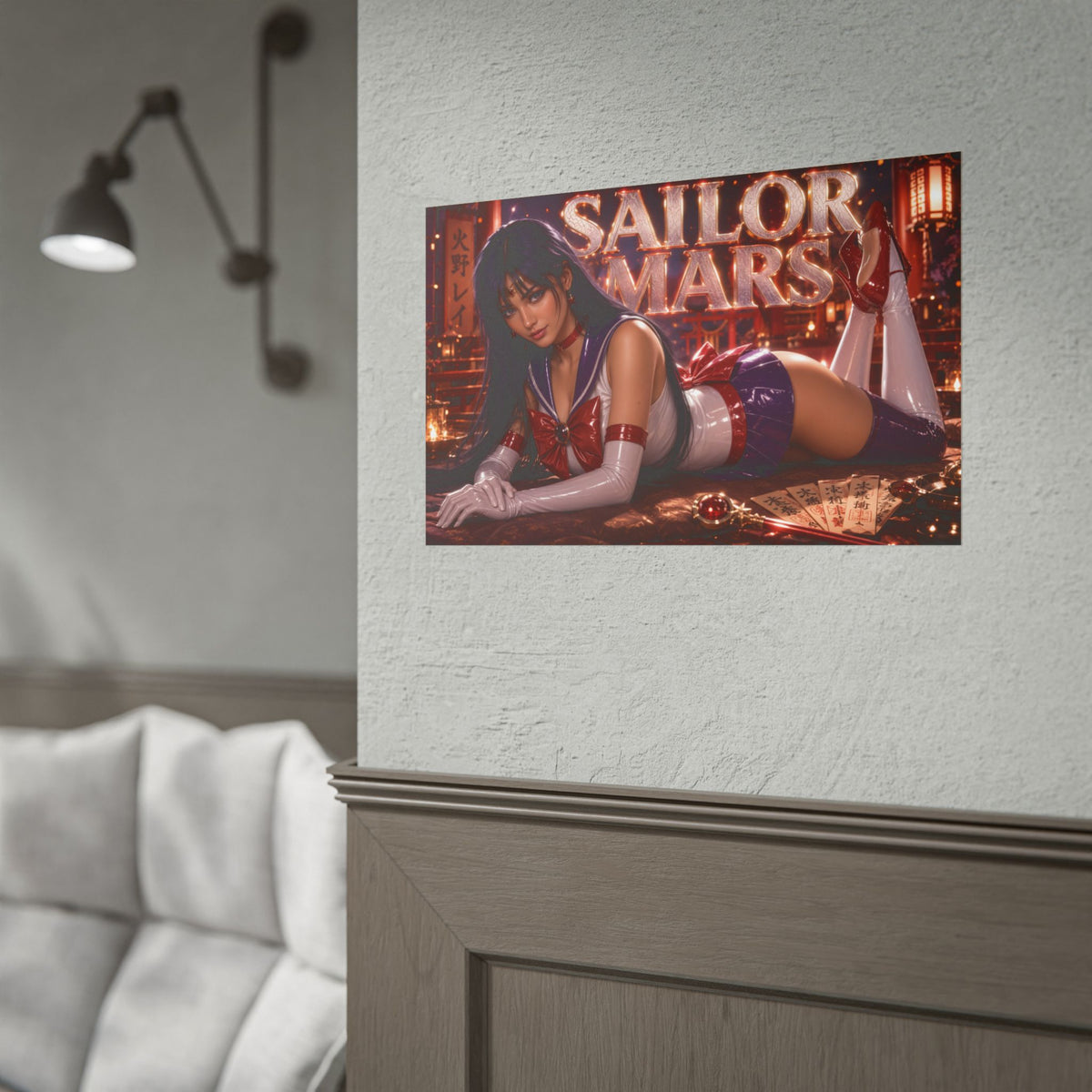 Sailor Mars Character Poster Sailor Moon Anime Wall Decor Collectible Art Print
