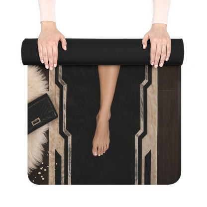 Black Cat Exercise Yoga Mat 24x72 Lightweight Mat with Carry Strap