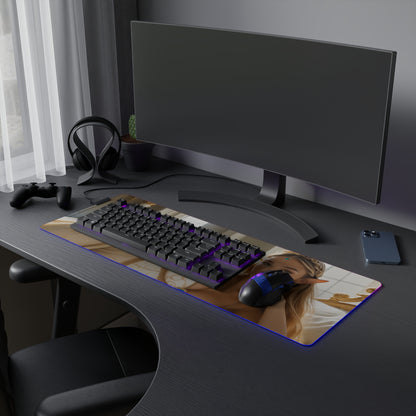 Килимок для столу принцеси – світлодіодний RGB-підкладка, ігровий комплект із зображенням аніме-дівчини Вайфу у фентезі