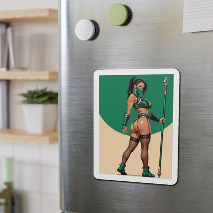 Нефритовий магніт – магніт на холодильник із зображенням дівчини з аніме Mortal Kombat, декор із зображенням бійця ніндзя
