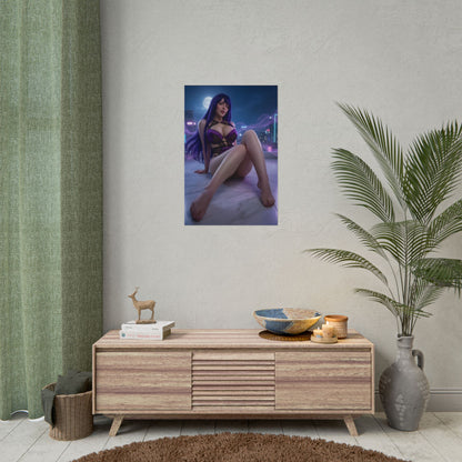 Midnight Poster / Midnight Wall Art / Midnight Art Print / My Hero Academia Poster - seductive Midnight poster of pro hero in stylish nighttime scene
