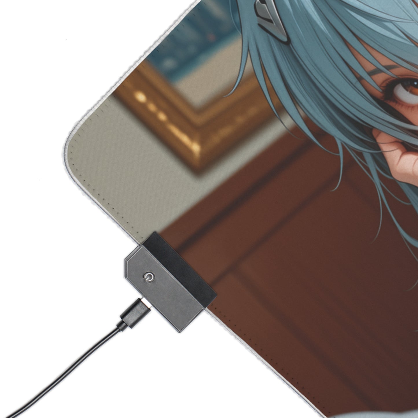 Rei Ayanami Desk Mat – LED RGB Pad, Waifu Anime Girl Gaming Setup