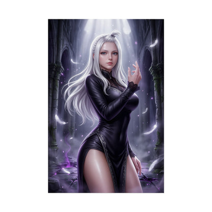 Mirajane Strauss Fairy Tail Poster Anime Girl Wall Art Fantasy Woman Print White Hair Character Gaming Room Decor Gift