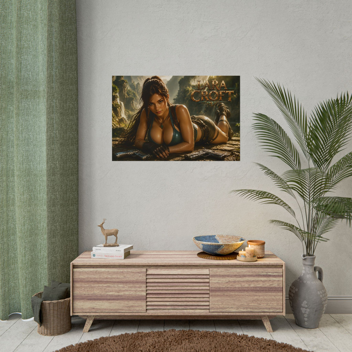 Lara Croft Character Wall Art Tomb Raider Gaming Poster Office Room Decor Gift