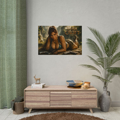 Lara Croft Character Wall Art Tomb Raider Gaming Poster Office Room Decor Gift