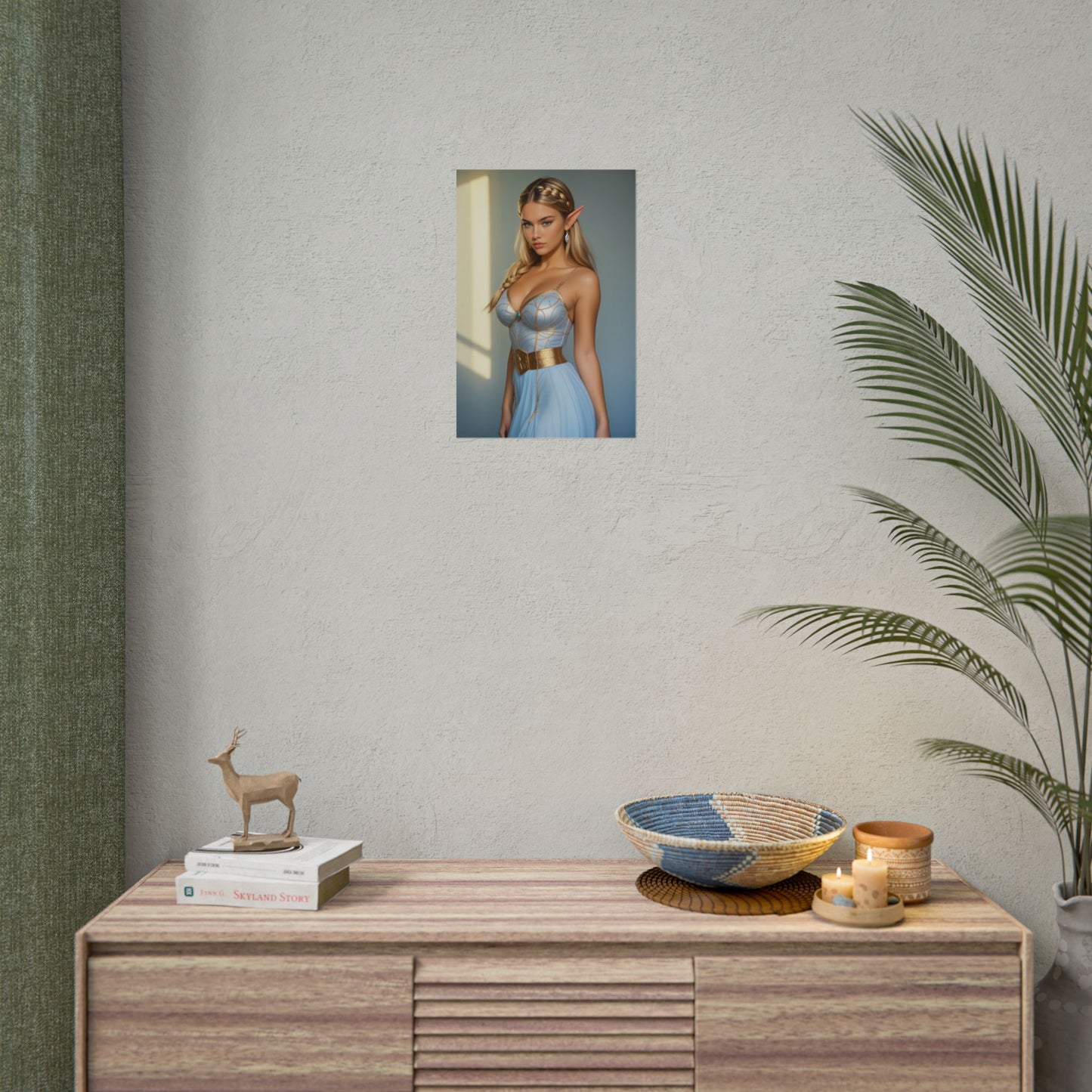 Princess Wall Art Print, Anime Waifu Heroine Poster, Fantasy Game Girl Decor