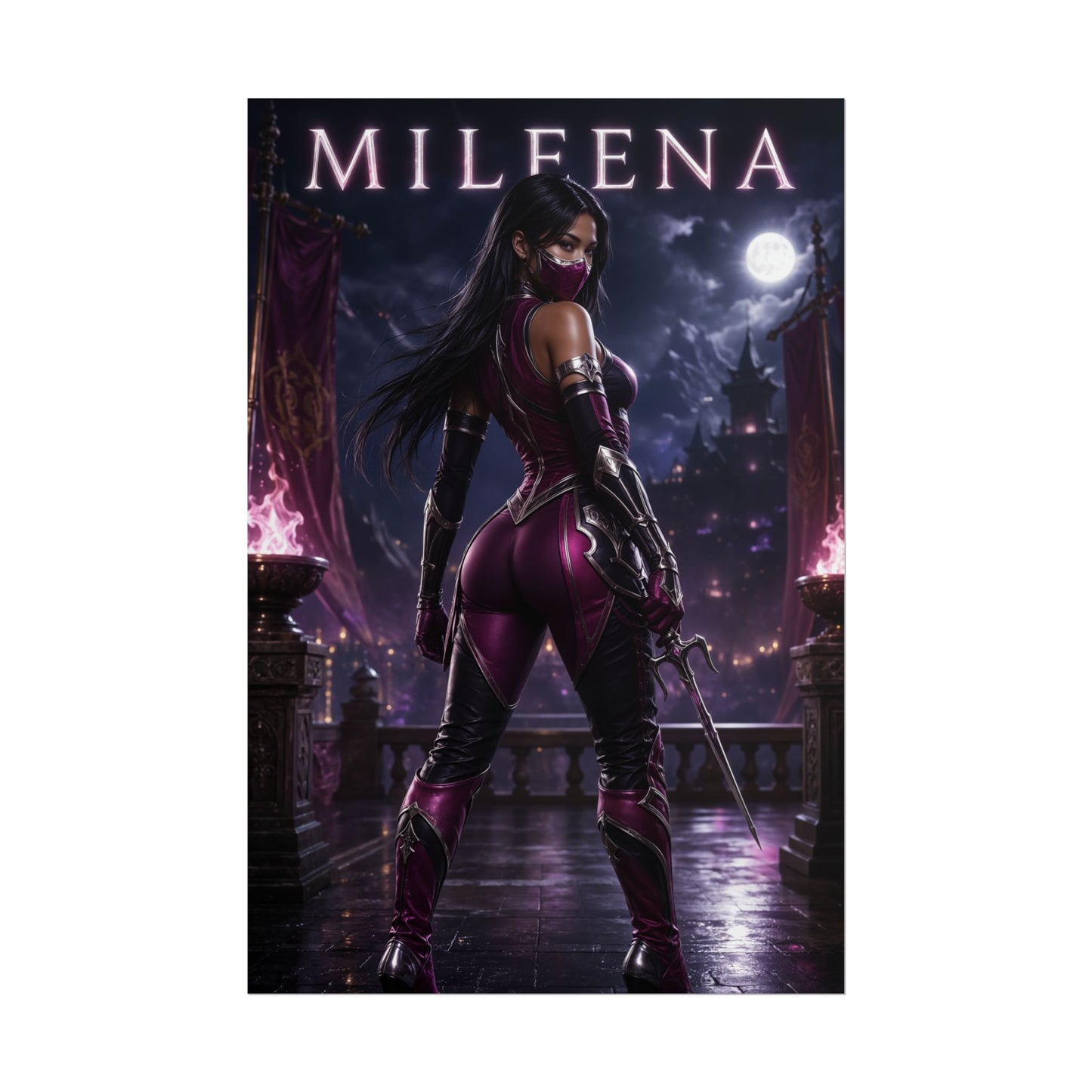 Mileena Mortal Kombat Poster MK Gaming Wall Art Print Decor