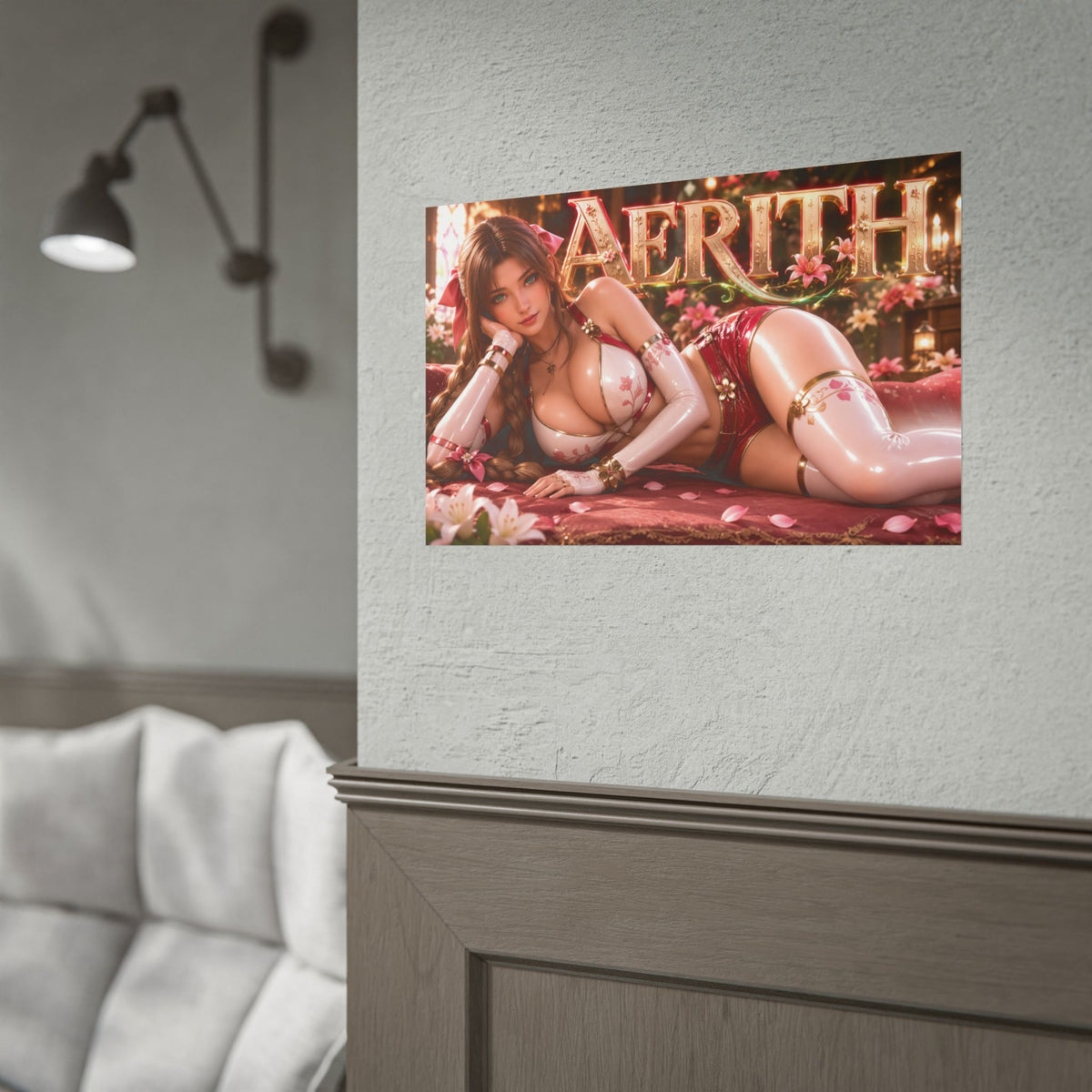 Game Room Decor Aerith Gainsborough Poster Gaming Wall Art Character Print