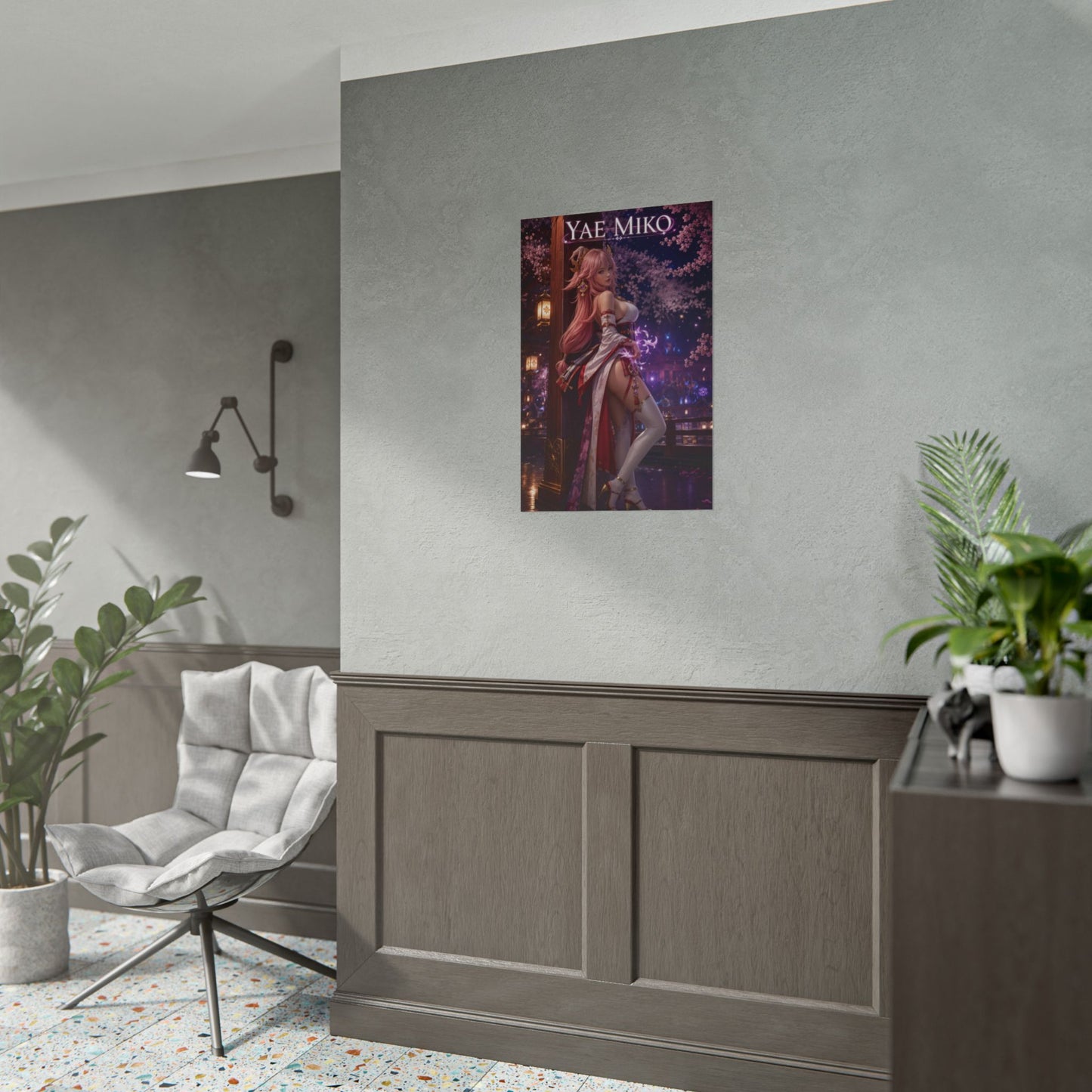 Yae Miko Poster, Genshin Impact Wall Art, Anime Print, Gamer Decor