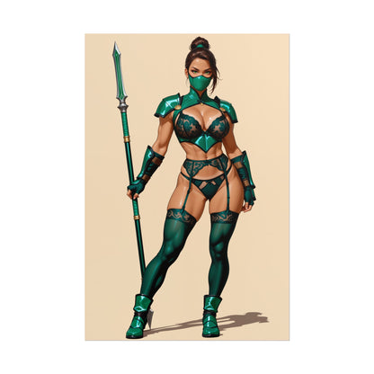 Jade-Poster, Mortal Kombat Anime-Mädchen-Kunstdruck, Waifu-Kämpferin-Wanddeko