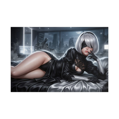 2B Nier Automata Poster, Gaming Wall Art, Sci Fi Anime Print Decor