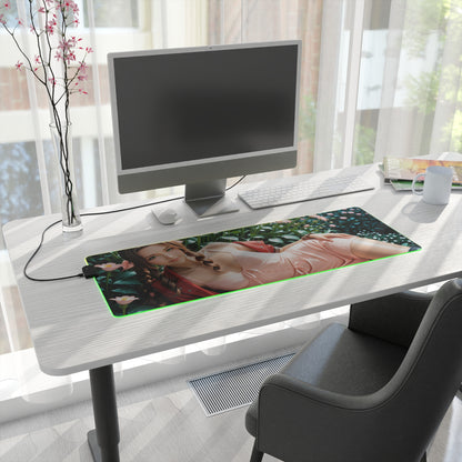 Килимок для столу Aerith – світлодіодний RGB-підкладка, ніжний ігровий комплект із зображенням дівчини з аніме Вайфу