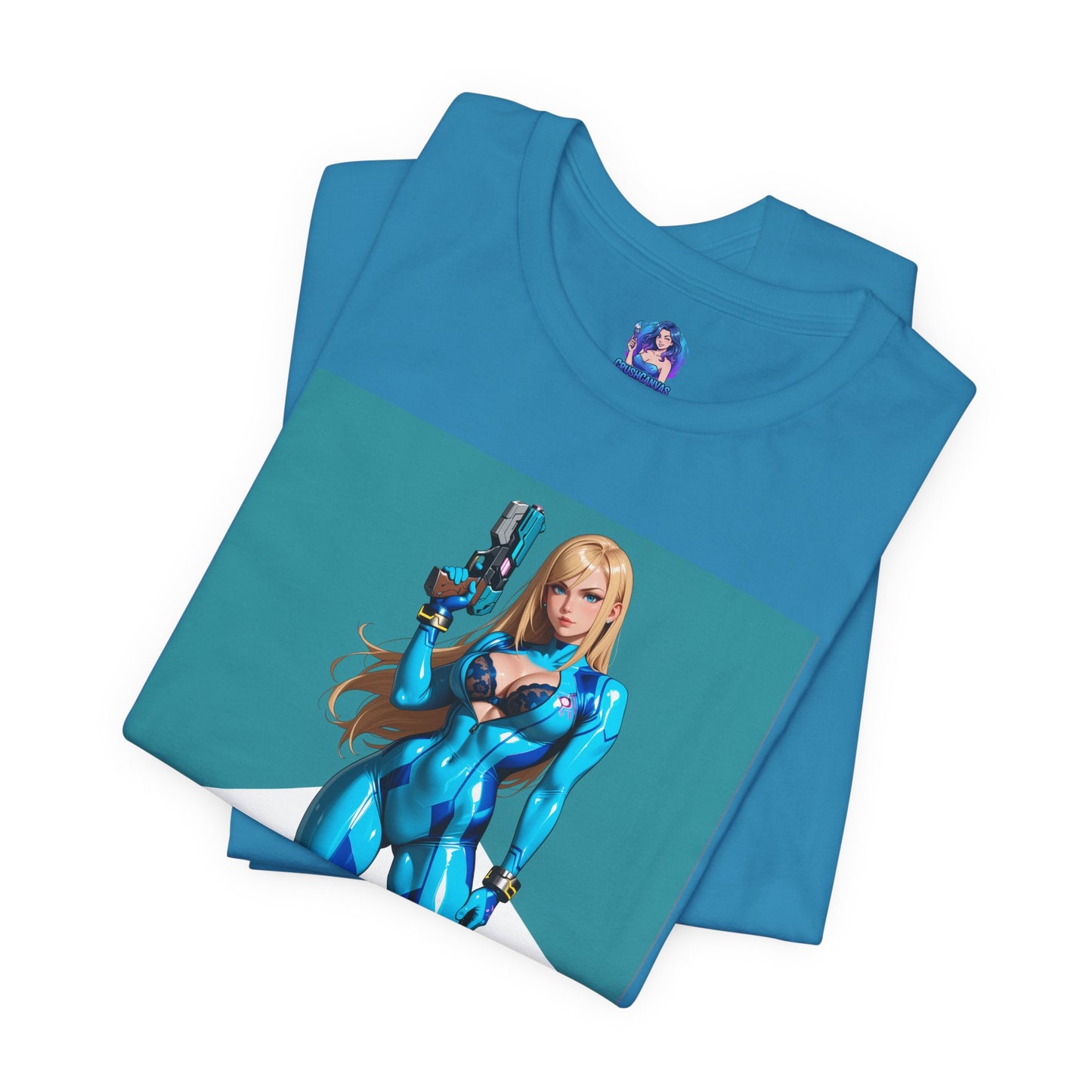 Samus Aran T-Shirt | Sci-Fi-Heldin-Shirt für Gamer &amp; Anime-Fans | Galaktische Kriegerin