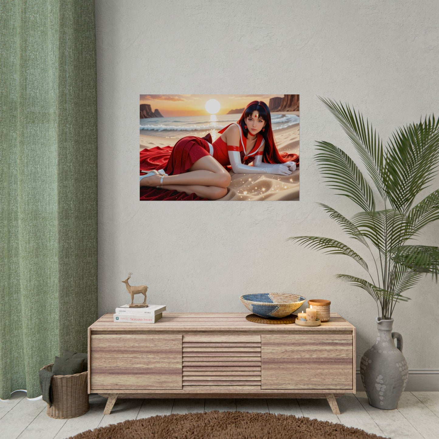 Настінний плакат Вайфу | Аніме-принт «Сейлор Марс» для комплекту «Містичний отаку»