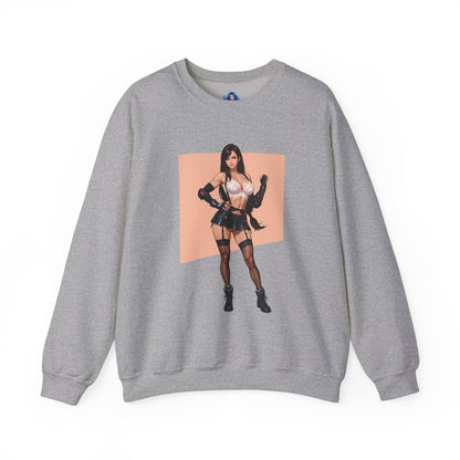 Tifa Lockhart Sweatshirt, Kämpfer-Rundhalsausschnitt, Gemütliche RPG-Gaming-Bekleidung