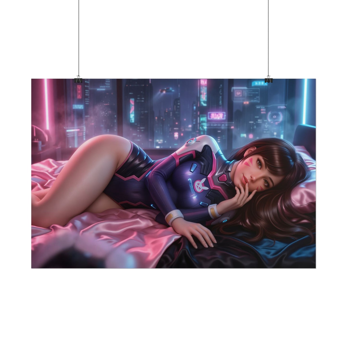 D.VA Overwatch Poster, Gaming Wall Art, Anime Print, Gamer Decor