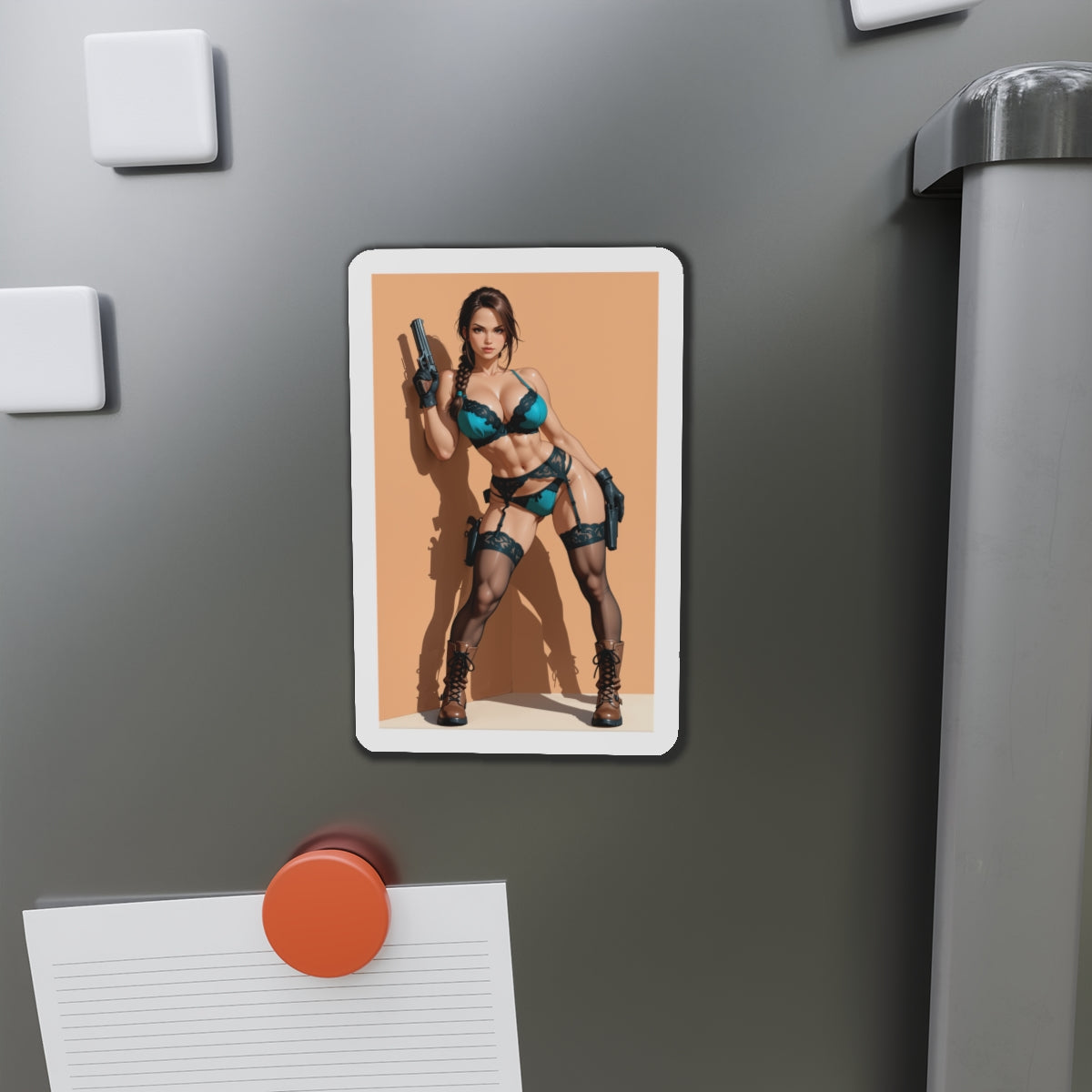 Lara Croft Magnet – Tomb Raider Kühlschrankmagnet, sexy Abenteurerin Anime-Dekoration