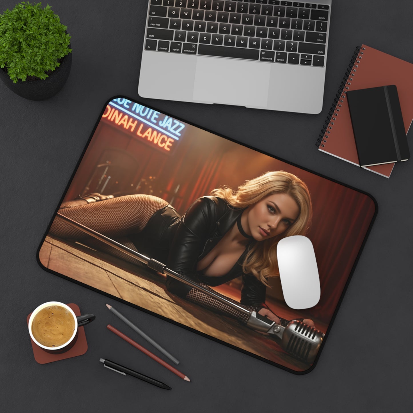 Black Canary Gaming Mouse Pad, Superhero Desk Mat, Comic Heroine Gaming Setup featuring high-def Black Canary artwork on a smooth gaming desk mat