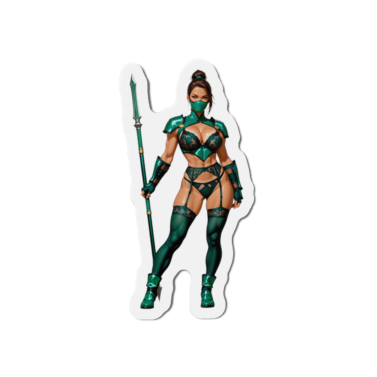 Магніт на холодильник із нефритовою тематикою Mortal Kombat – аніме-дівчина-воїн, декор для геймерів