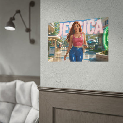 Jessica Rick and Morty Poster Cartoon Wall Art Room Decor Collectible Print