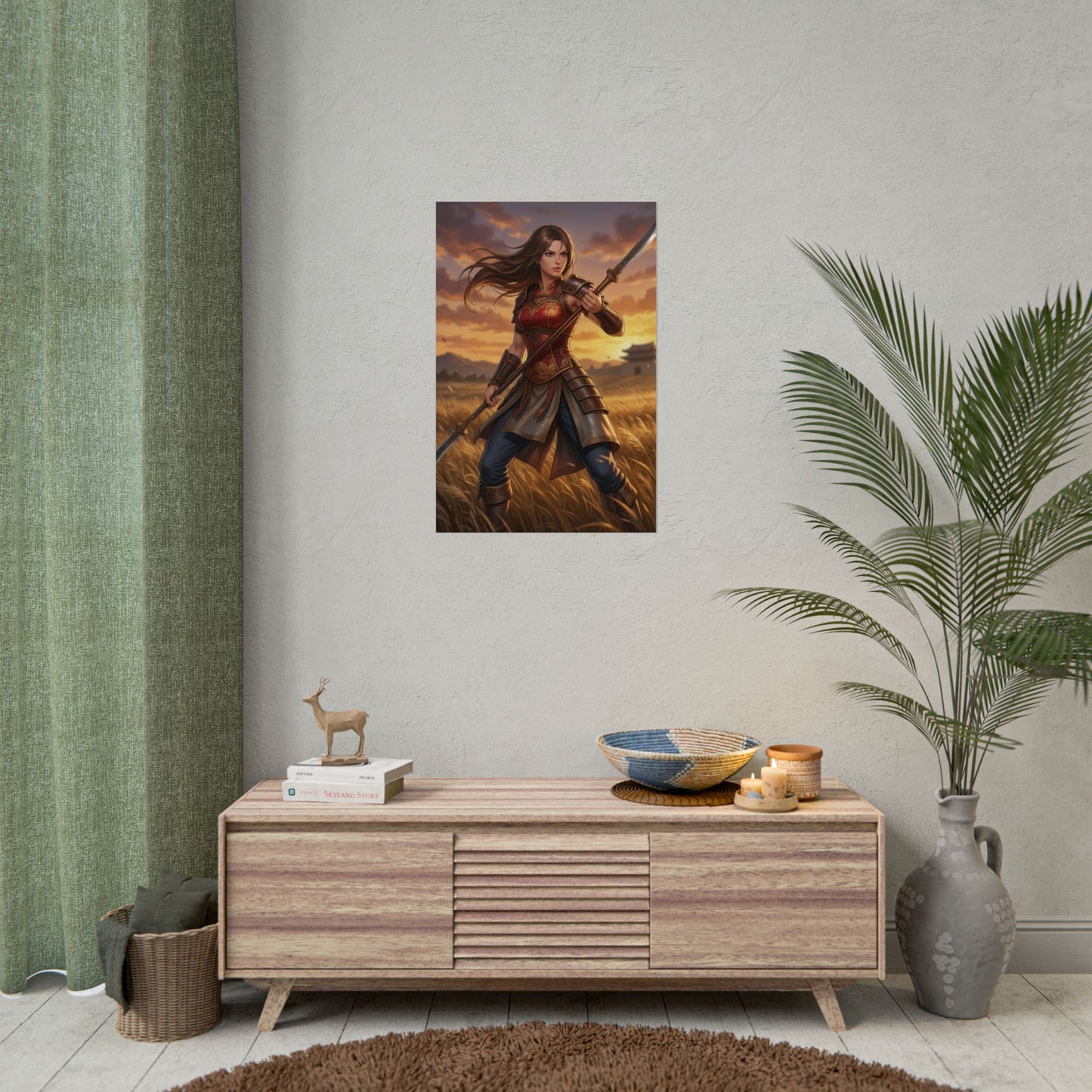 Seong Mi-na Soulcalibur Poster Fighter Woman Wall Art Spear Warrior Girl Print Fighting Game Decor Gaming Room Gift