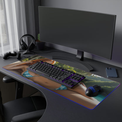 Килимок для столу Nami – світлодіодний RGB-підсвітлювальний килимок, ігровий комплект із зображенням дівчини з аніме Waifu