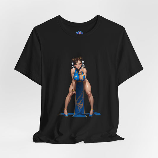 Chun-Li T-Shirt | Street Fighter Grafik-T-Shirt für Gamer &amp; Anime-Fans | Kämpfer-Waifu-Shirt