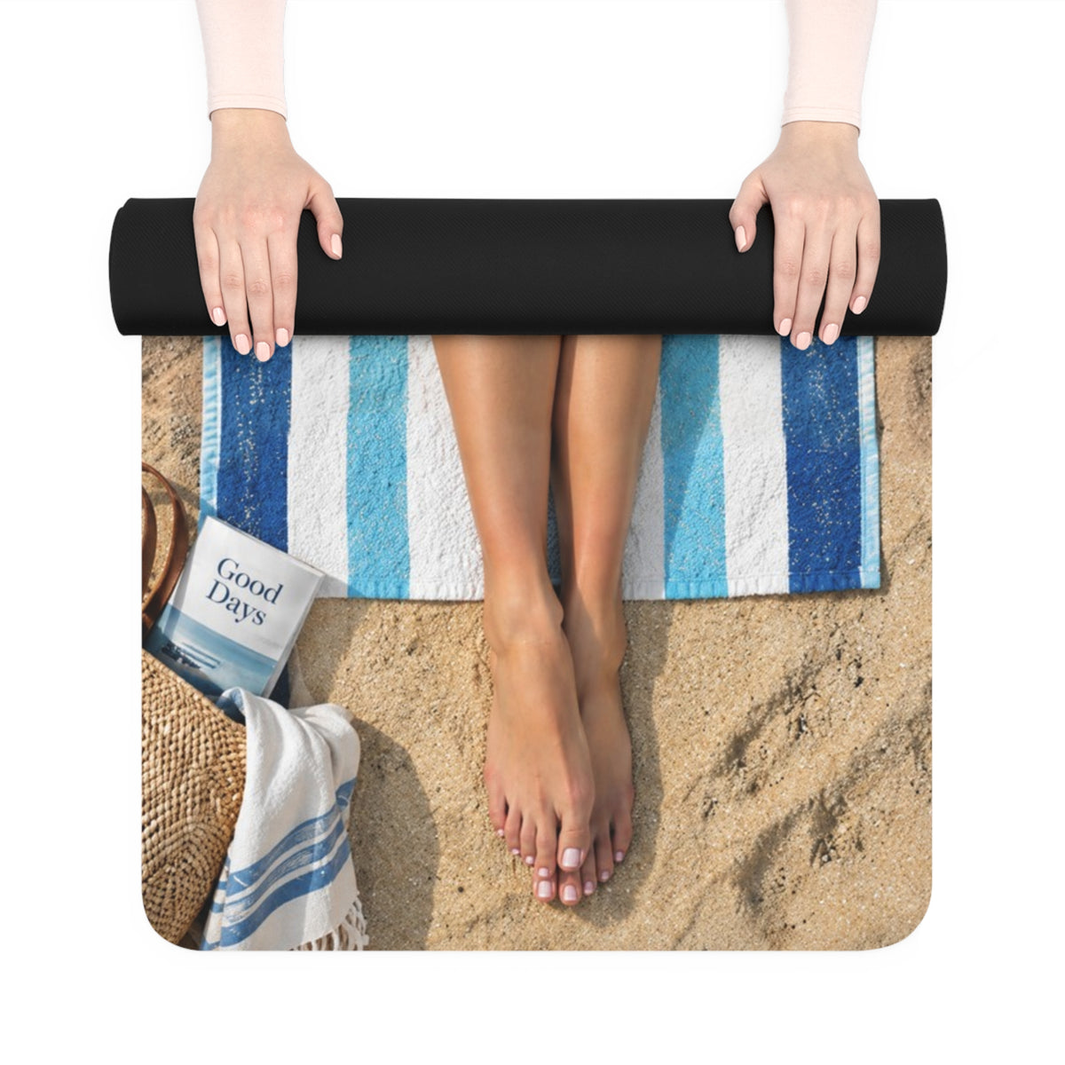 Sexy Redhead Girl Yoga Mat 24x72 Suede Exercise Fitness Workout Mat