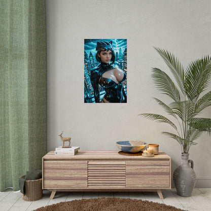 Плакат жінки-кішки, художній принт дівчини з аніме, декор стін із зображенням Вайфу-злодійки