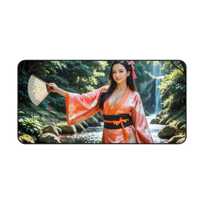 Nezuko Kamado Gaming-Mauspad, Demon Slayer Schreibtischunterlage, Anime-Mädchen-Gaming-Setup