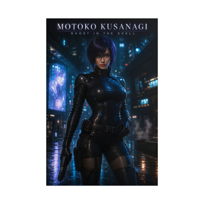 Motoko Kusanagi Poster, Ghost in the Shell Wall Art, Anime Print Decor