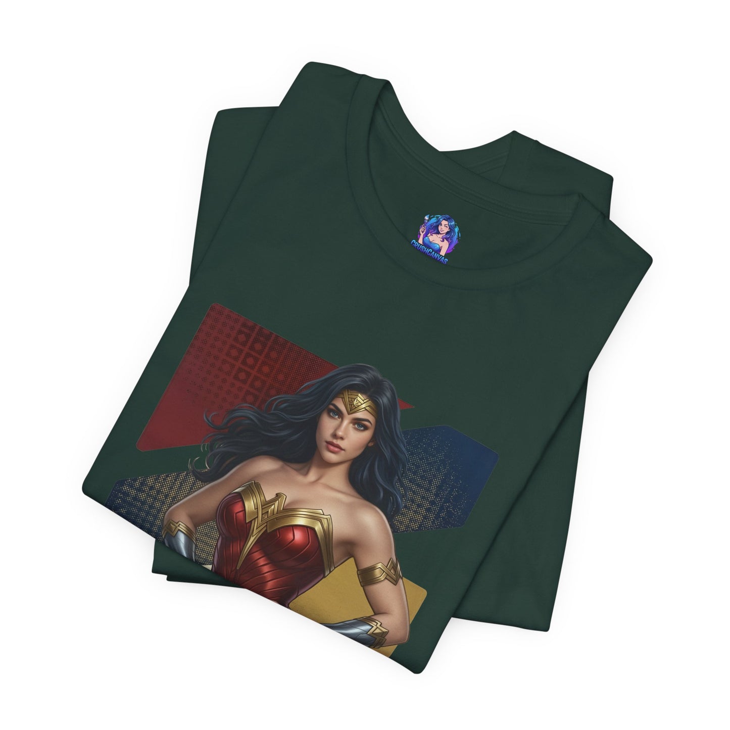 Wonder Woman T-Shirt | DC Comics Anime Tee for Gamers & Hero Fans - Bella Canvas tee with anime-style Wonder Woman illustration